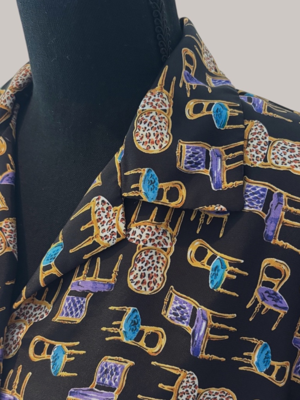 Leslie Fay Chair Print Blouse